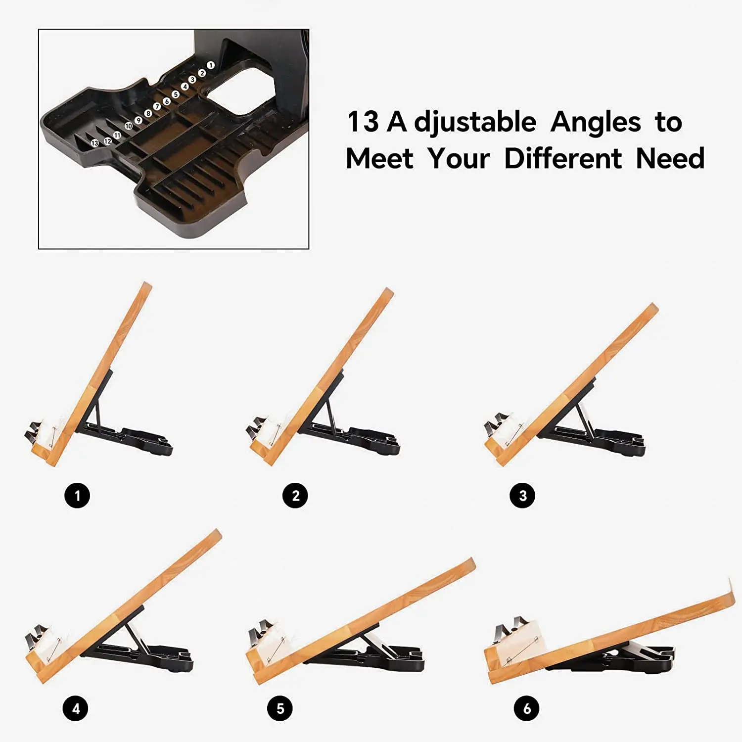 Лидер продаж, деревянная бамбуковая подставка-держатель, регулируемая складная бамбуковая подставка для чтения книг для детей