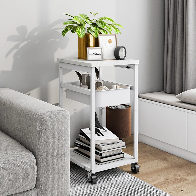 Storage Racks Layered Shelf on Casters Removable Drawer Shelving Units Trolley