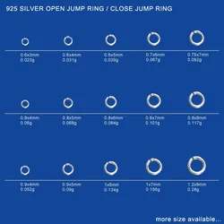 JSA0135 Silver Finding High Quality Cheap Prices Sterling Silver Open Close Jump Rings for Jewelry Making
