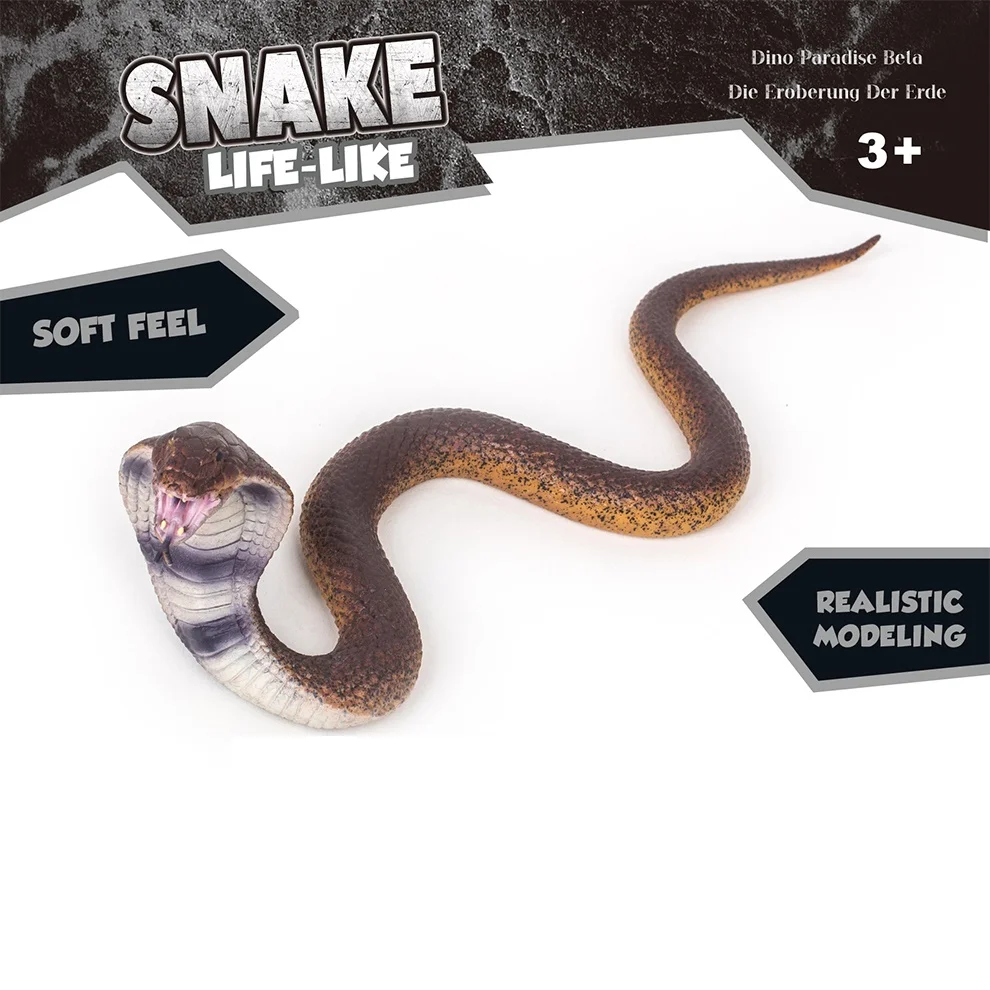 Simulation Wild Reptile Series 3D DIY Soft Material TPR Cobra Model Realistic Toy Snake For Wholesale