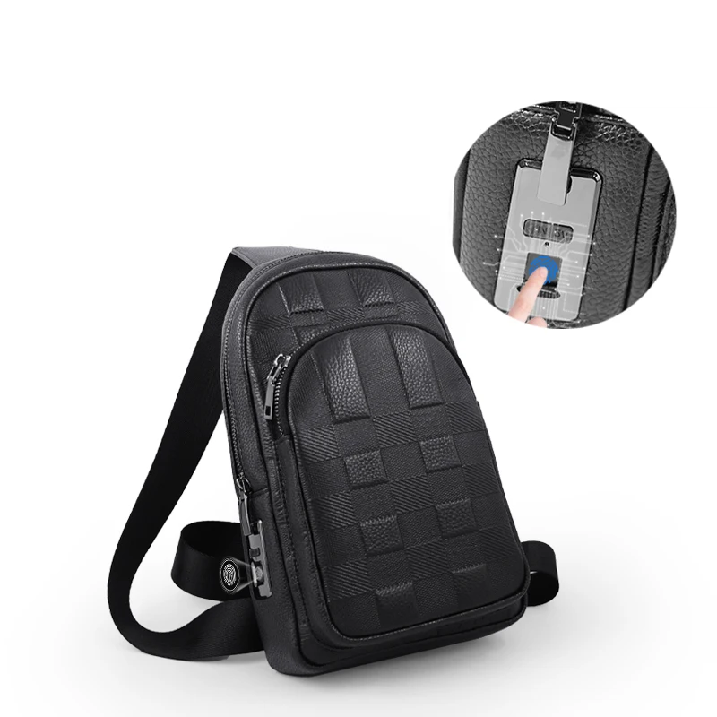 Fingerprint lock Custom Waterproof Anti Theft Designer Chest Bag USB Crossbody Sling Bags For Men Single Shoulder Bag