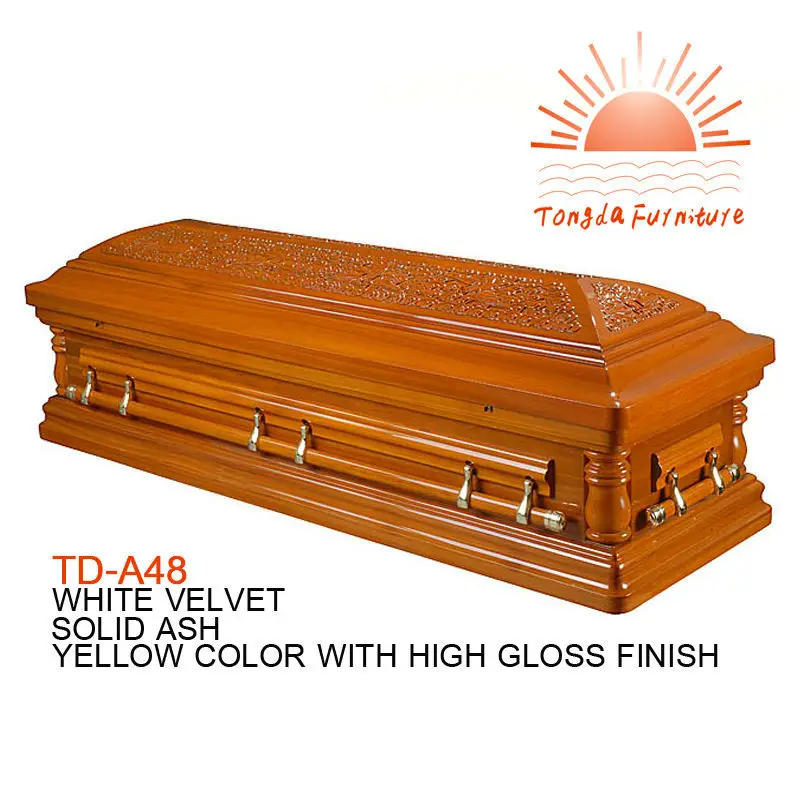 TD--A48 Factory price  wooden coffin with interior best choice high quality coffin