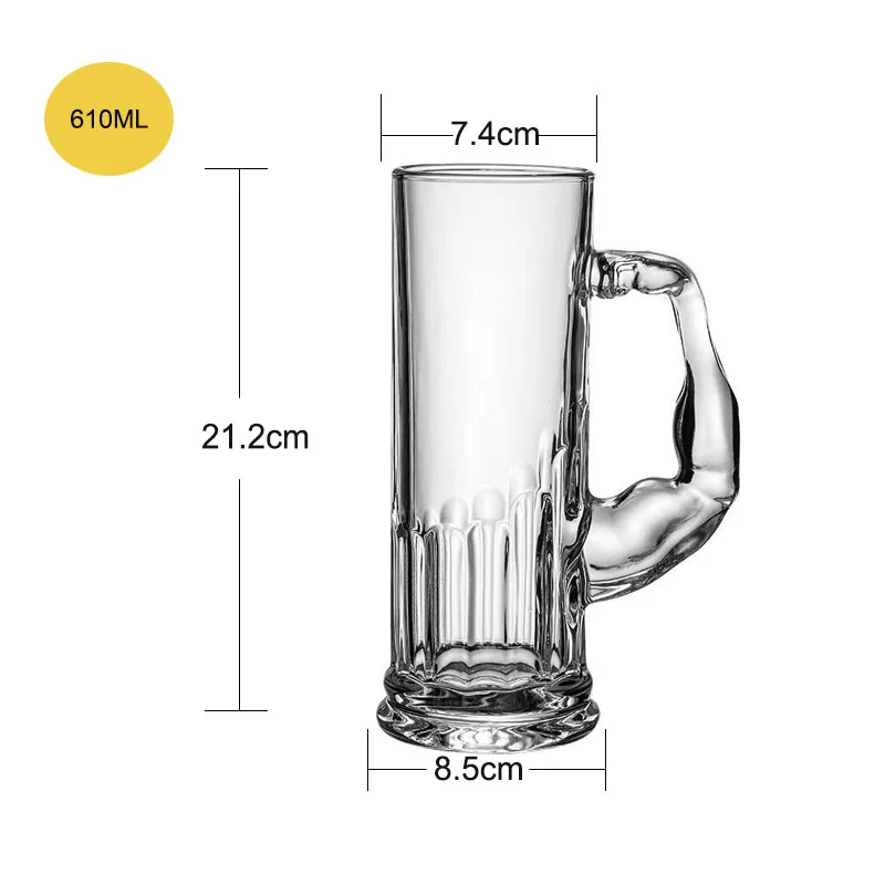 Wholesale Custom Plastic Clear Freezer Beer Mug with Handle