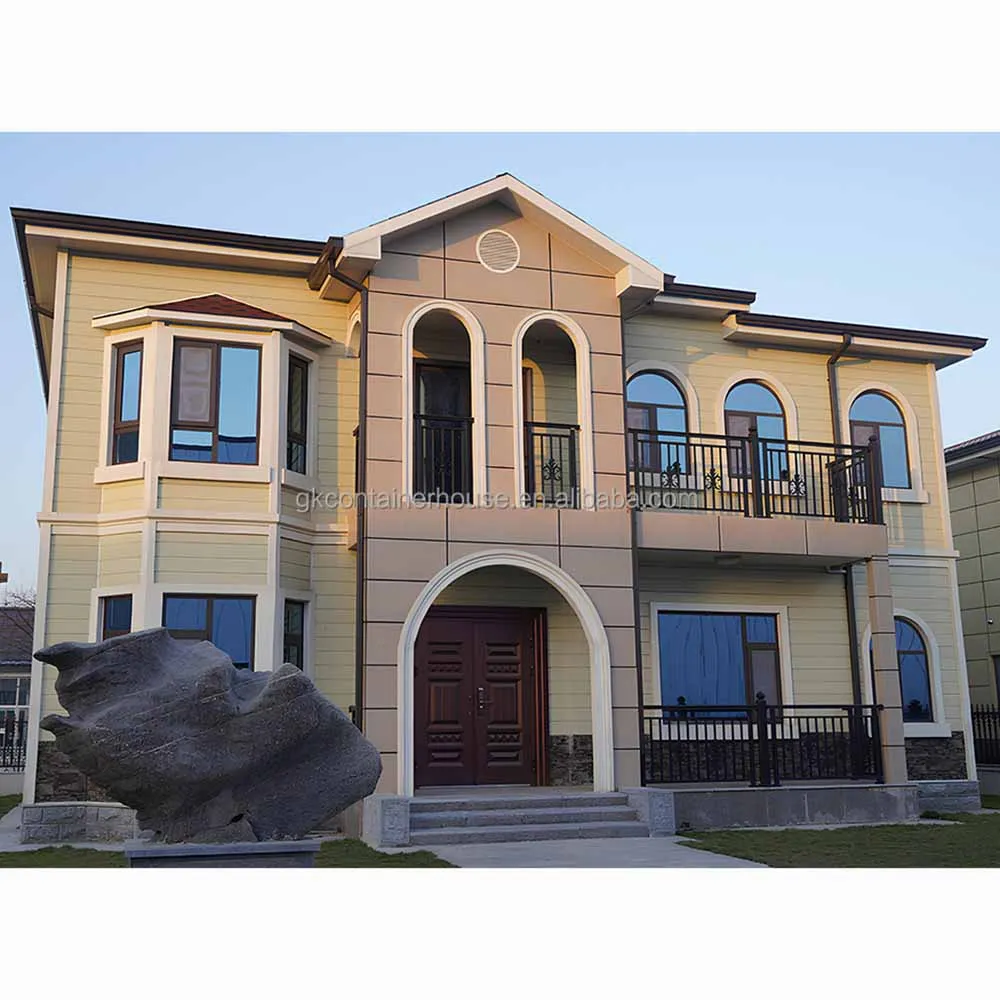 Роскошный дом в европейском стиле двухэтажный современный дизайн легкая сборка сборная Вилла из легкой стали для продажи Австралия