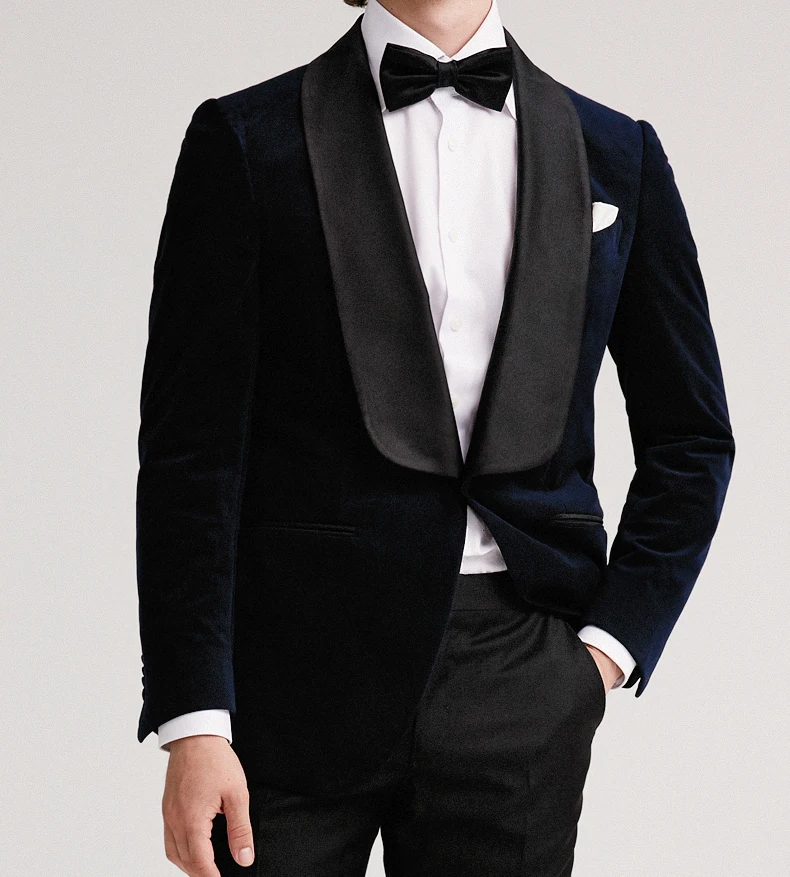 top brand custom men suit unique tailor bespoke dark blue suit with CMT price