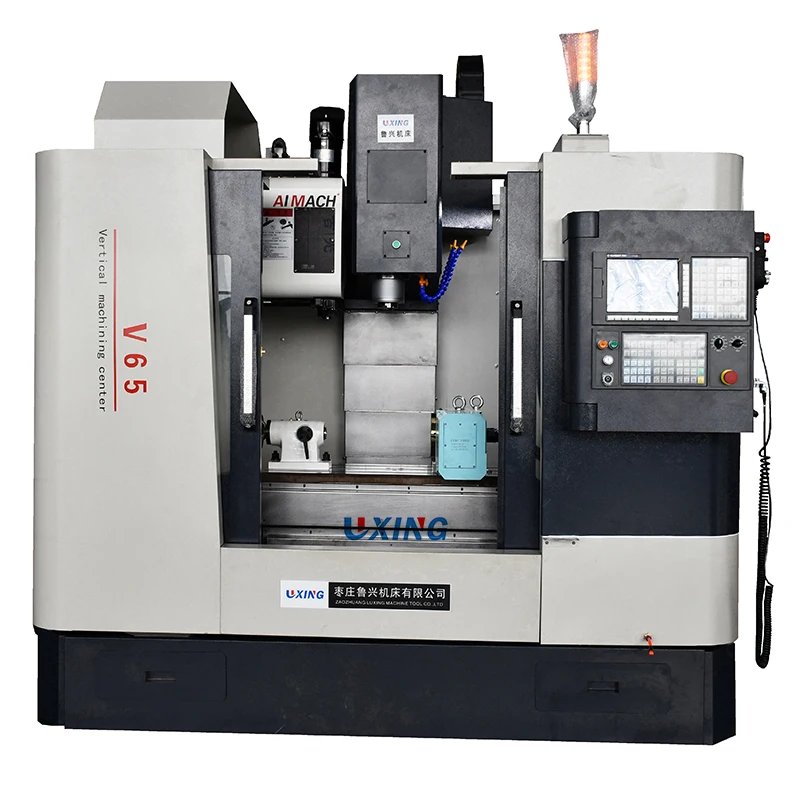 China Siemens fanuc control 3 axis cnc vertical metal milling machine 4th rotary with tailstock V65