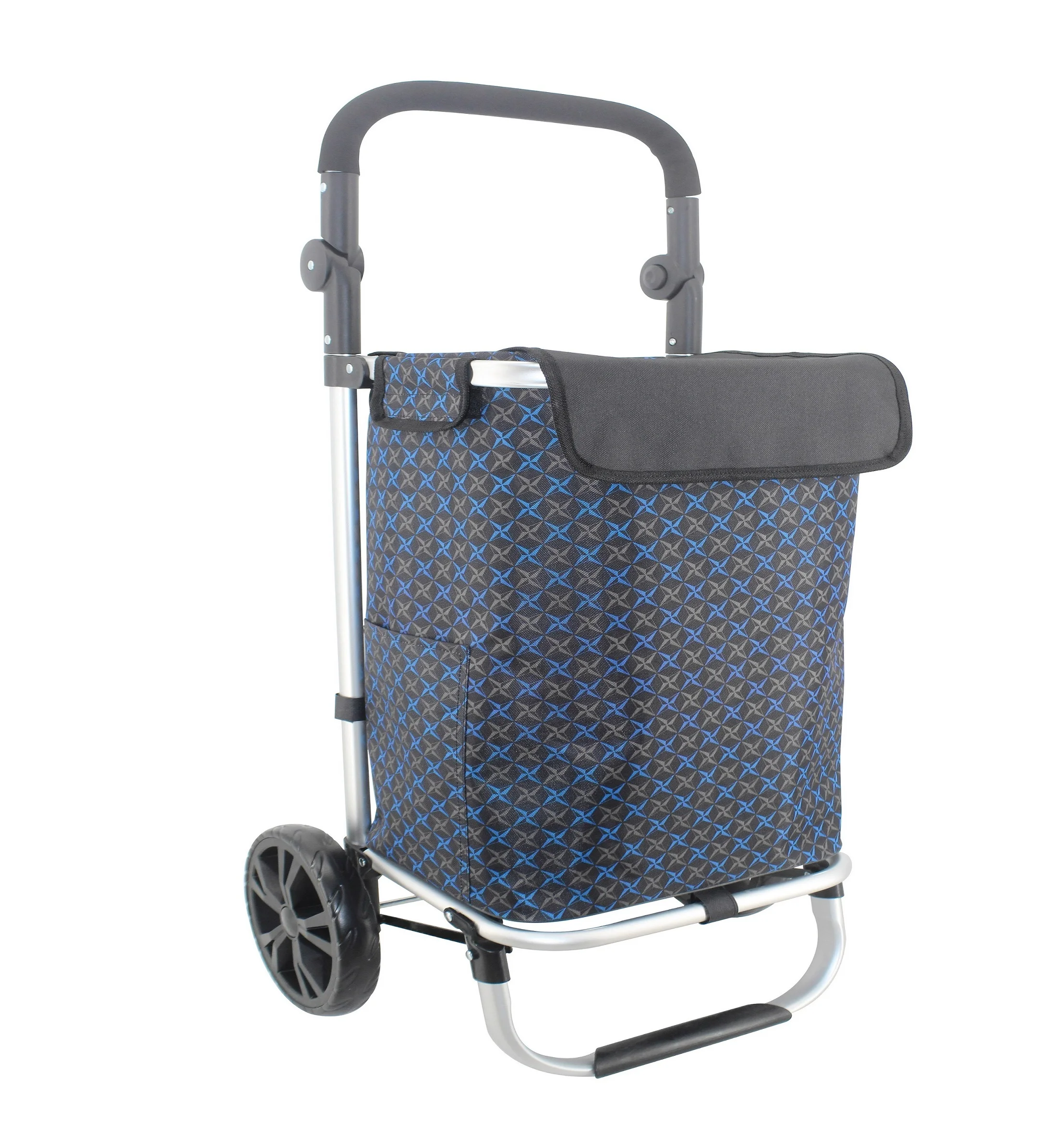 2022 handle folding grocery shopping bag trolley with big 21cm wheel