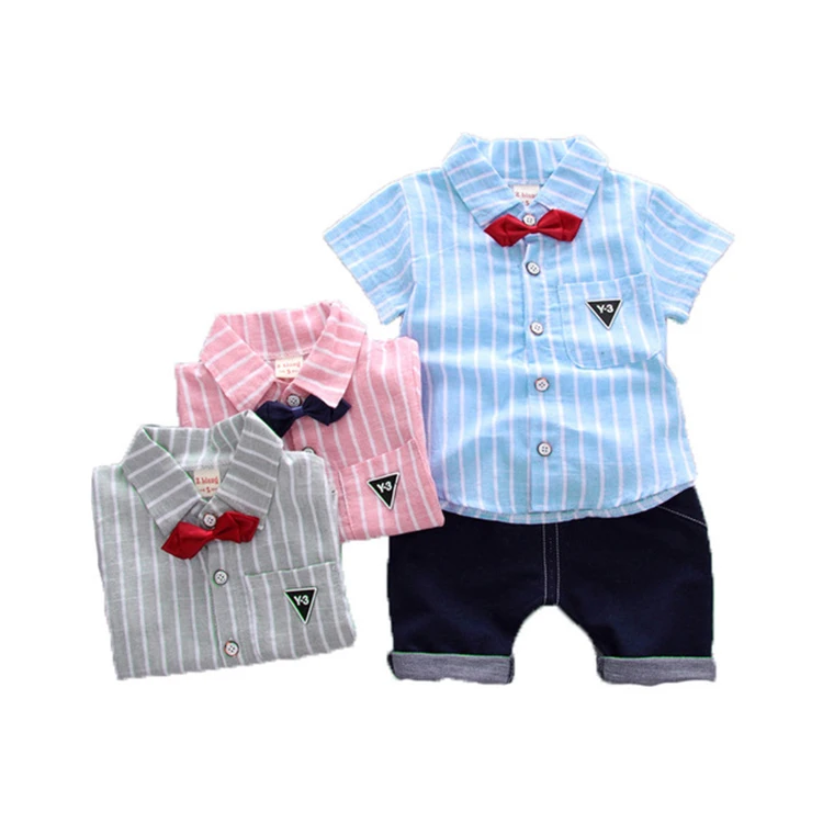 
Best Selling Hot Products Cheap Baby Clothing Suit 2 Pieces Short Sleeved Shirt +Pants 