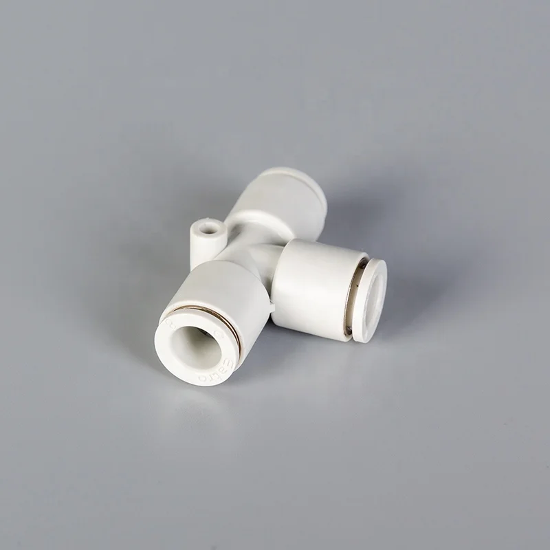 Eshiong High Quality Pneumatic System T Type Plastic Pneumatic Fitting Push In Pneumatic Fitting
