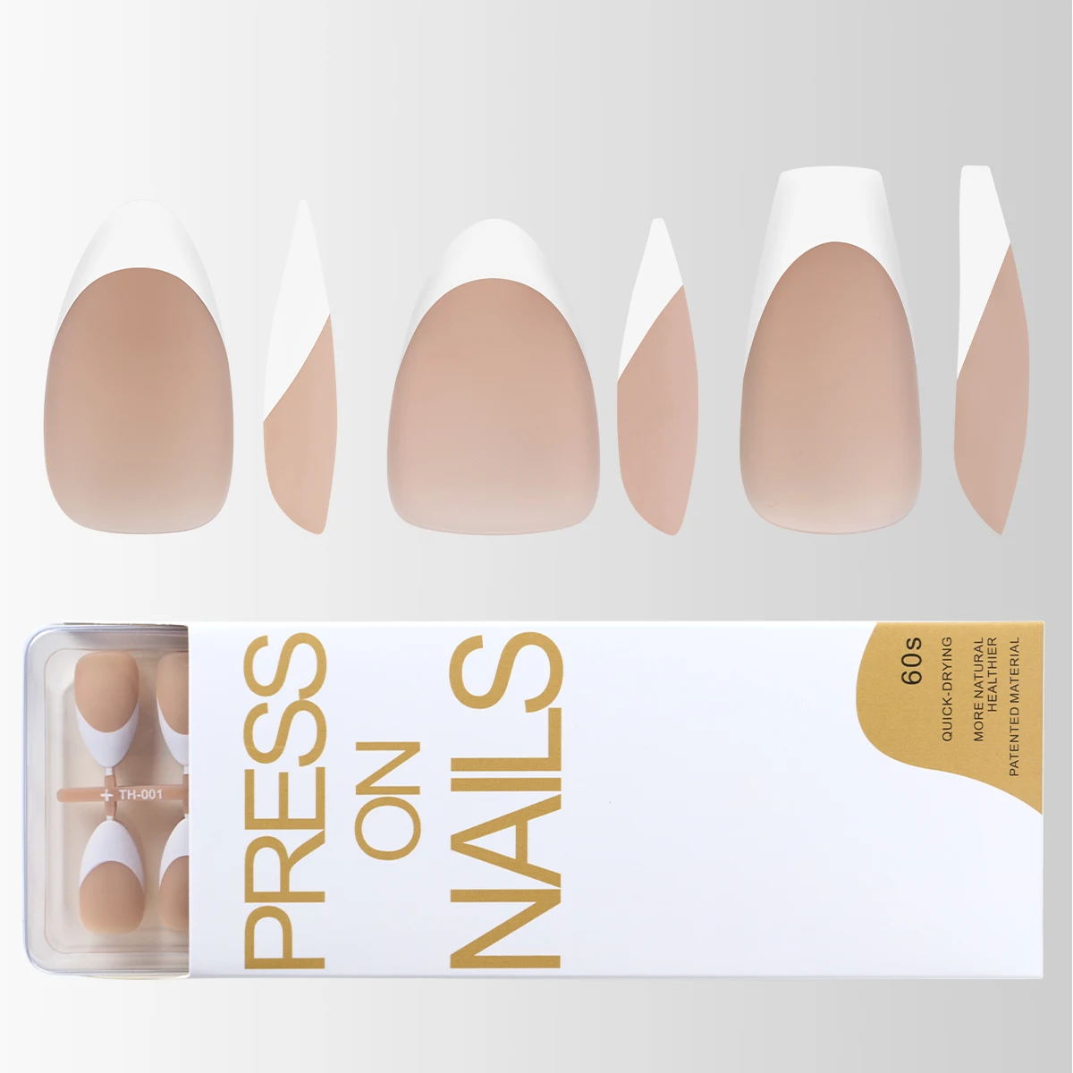 Nail Salon Hot Selling New Almond Nail Full Set French Short Art Patch Wholesale Trapezoidal Extended Art Nail Slices