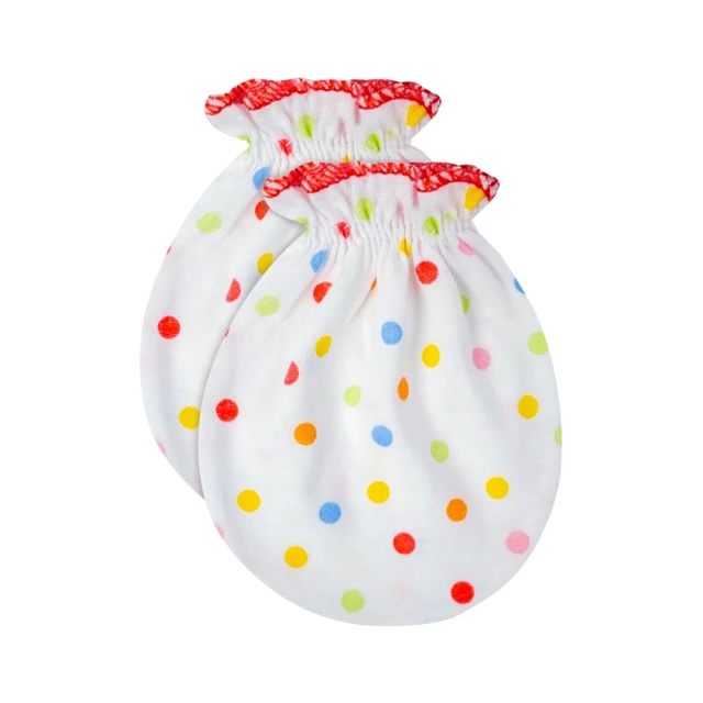 Good Seller Product White Dot New Born Baby Cotton Gloves No Scratch Mittens for 0-6 Months Boys And Girls Suitable For Infants