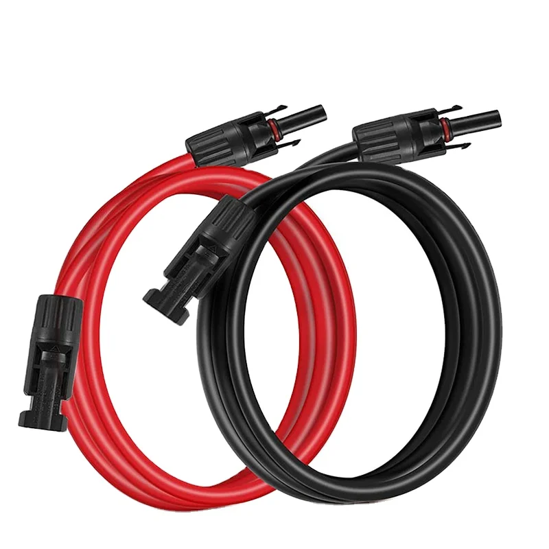 TUV UL PV1F Solar DC Panel Extension Cable XLPO 4mm2 6mm2 Wire Solar PV Connector Power Cables 3FT
