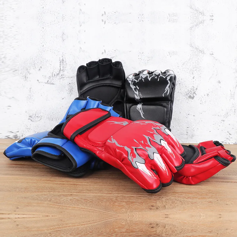 Hot Sale Gloves Half Finger Sandboxing Thickened Adult Gloves Punching Gag Punching Music Boxing Machine Boxing Gloves