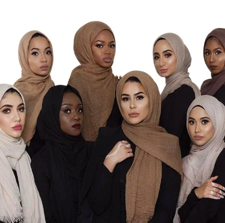 Wholesale Tassel Cotton Women Scarf muslim hijab Lady Crinkle Hijab Scarf