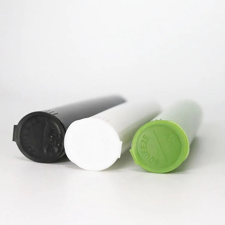 Empty Cart Custom Pre Child Proof Roll Tubes Pop Top Squeeze Cap 73 98 109 mm Plastic Hollow CR Plastic Tubes