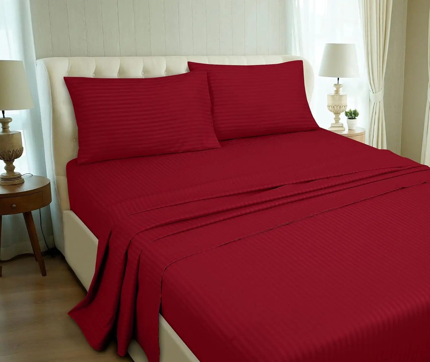 3CM Striped Bedsheet Sets Sabanas Sheets Microfiber Bed Sheet 4 piece Hotel 4 Pcs Bed Sheet Sets