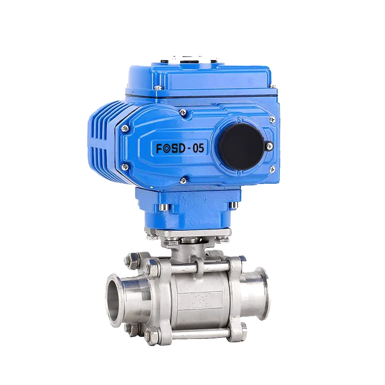 2 Way SS304 SS316 tri clamp motorized ball valve electric Sanitary electric Ball Valve