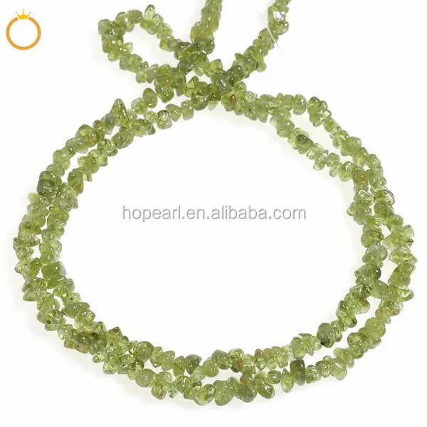 CBW04 Wholesale Natural Rough Gemstone Strand Chips Peridot Beads