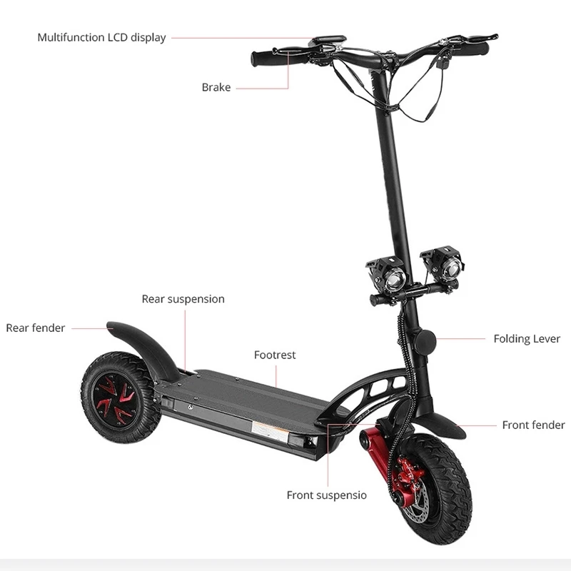 2000 w motor 48v 23ah battery steel and aluminum alloy waterproof off road electric scooter scooters