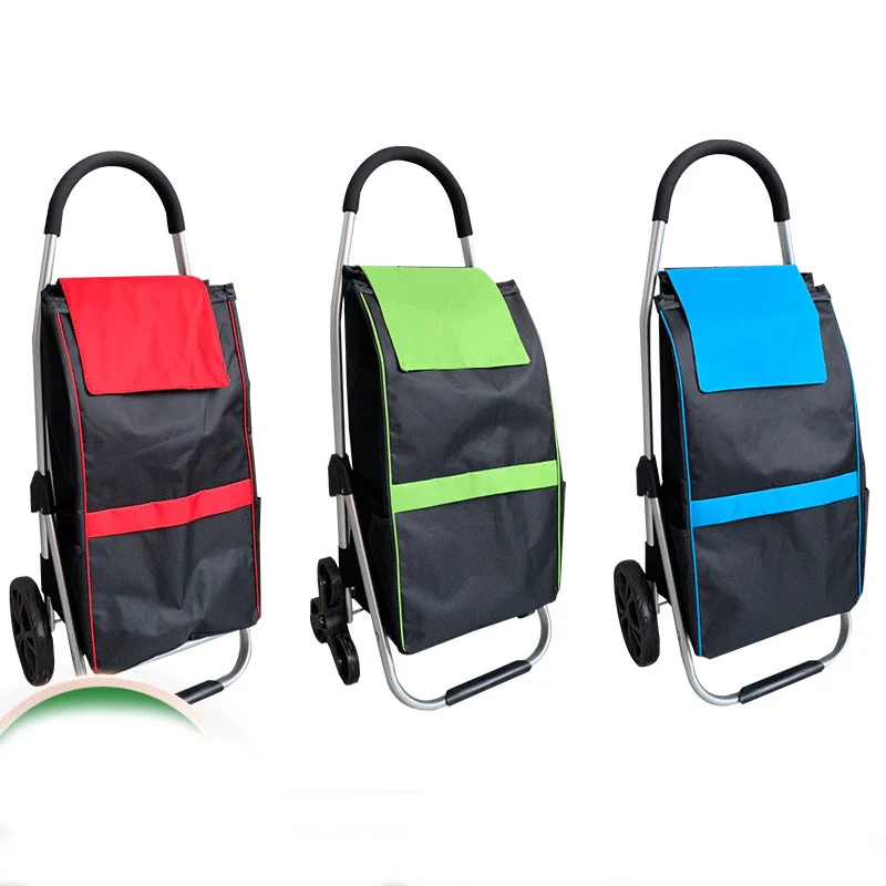 Supermarket Folding Oxford Canvas Bags Cart/Trolley with Wheels  Custom Logo/Color