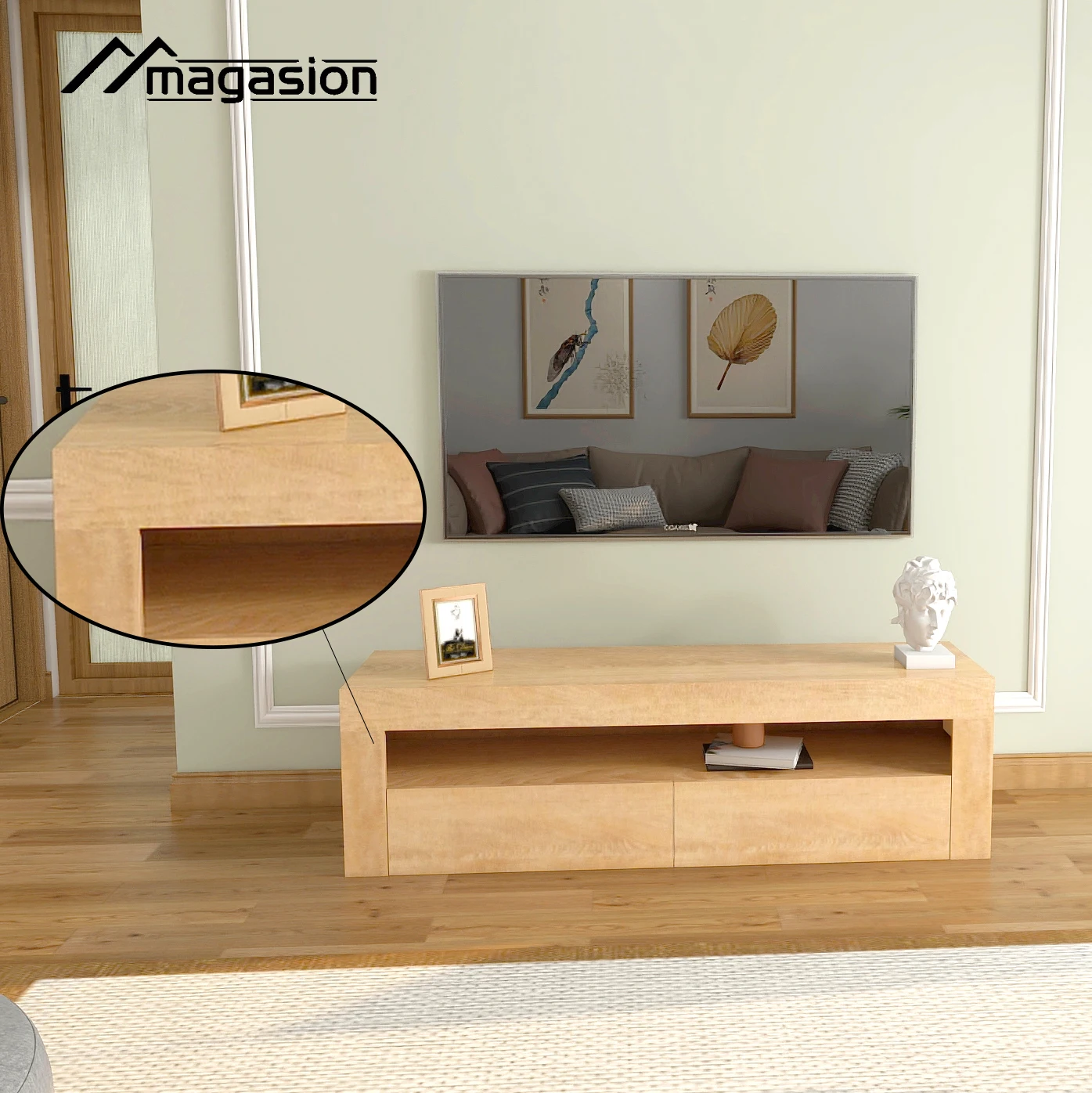 Walnut color classic concise style living roon furniture cheap pice modern tv stand cabinet