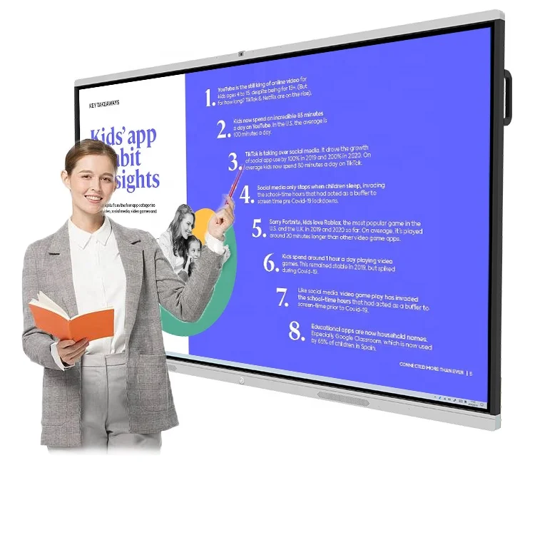 HDFocus OPS Interactive Touch Panel 55 65 75 86 98 Inch Smart Bord Electronic Digital Interactive Board For Teaching