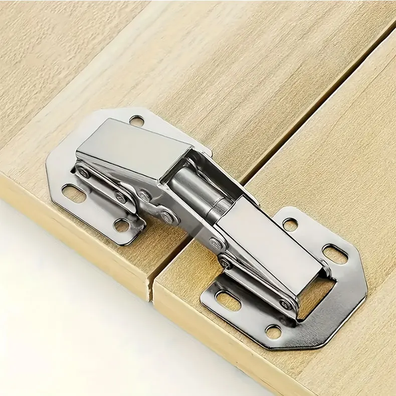 90 Degree Curved Hidden Concealed Cabinet Hinges Frameless Cabinet Doors Stainless Steel and Iron Hinges for Kitchen Use