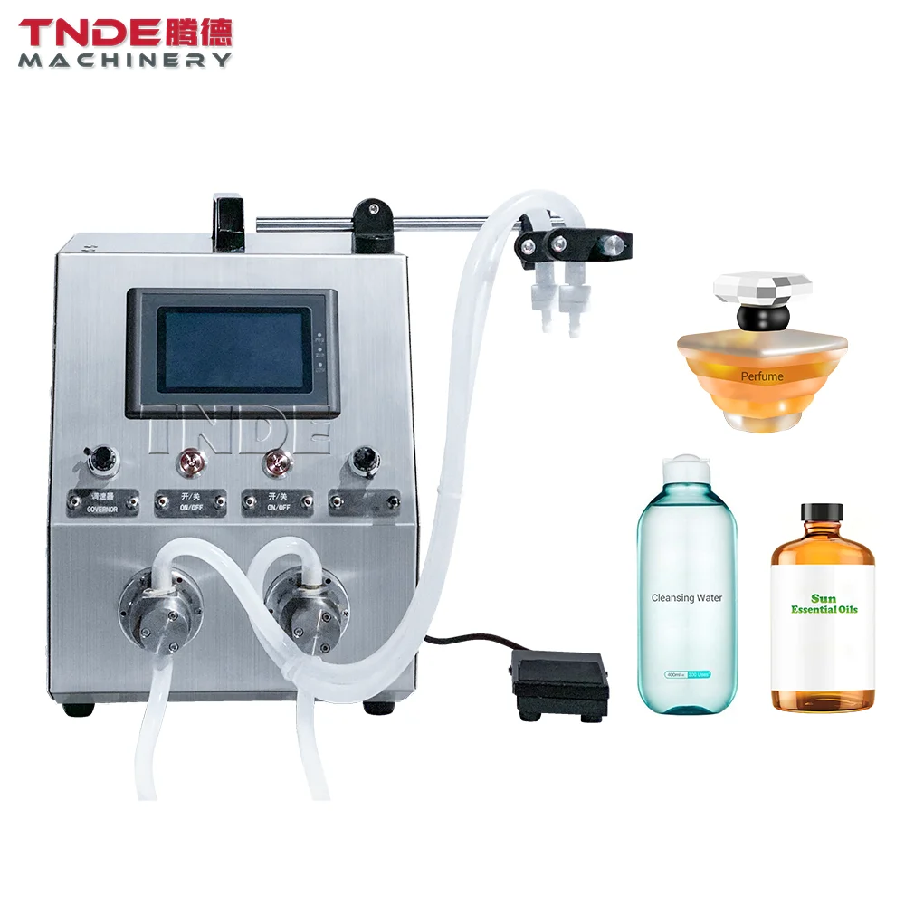 TNDE Small Manual Perfume Oil Aerosol Water Liquid Filling Machine Semi Automatic Electric Tube Bottle Filling Machine