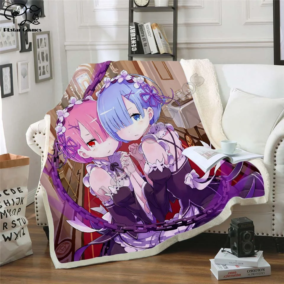 Plstar Cosmos Sexy Rem Anime Fleece Blanket 3D full printed Wearable Blanket Adults/kids Fleece Blanket