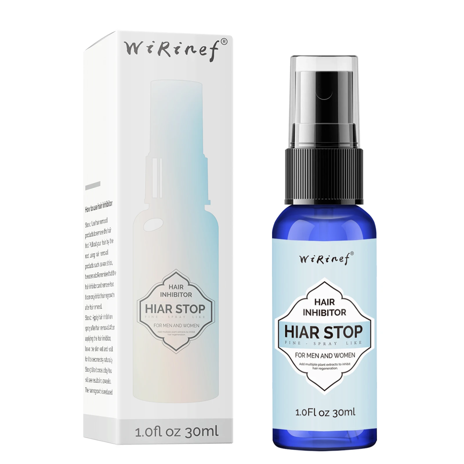 30ml Hair Stop Spray Hair Remover and Growth Inhibitor Facial Removal Cream Spray Beard Bikini Intimate Face Legs Body