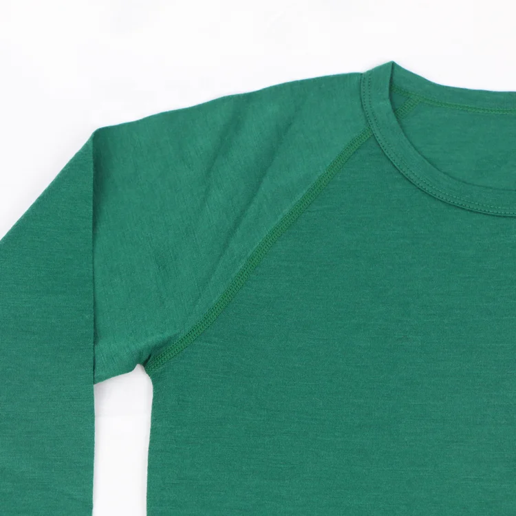 Wholesale Organic Merino Wool Sweatshirts Fleece Big Kids Boys Pullover Hoodie Loose Knit Hoodies with Raglan Sleeves