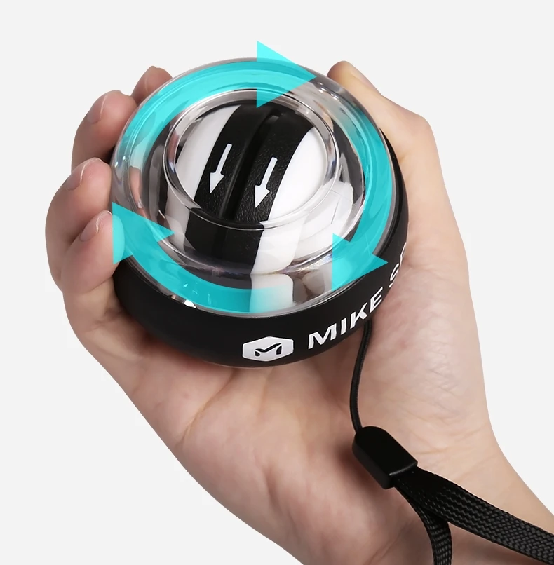 Self-starting Led Power Ball Fitness Wrist Exercise Strength Black finger use countable counting