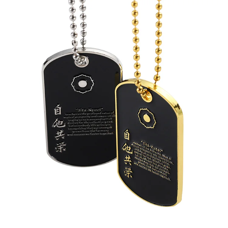 Manufactures Custom Dog Tag Gold Silver Plated Enamel Dog Tag Black Zinc Alloy Metal 2d 3D Logo Letter Dog Tag Necklace