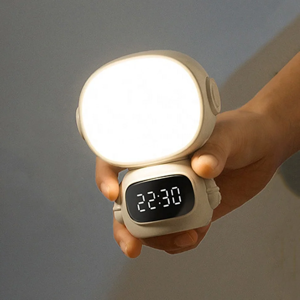 Mini Astronaut Clock Rechargeable Night Light