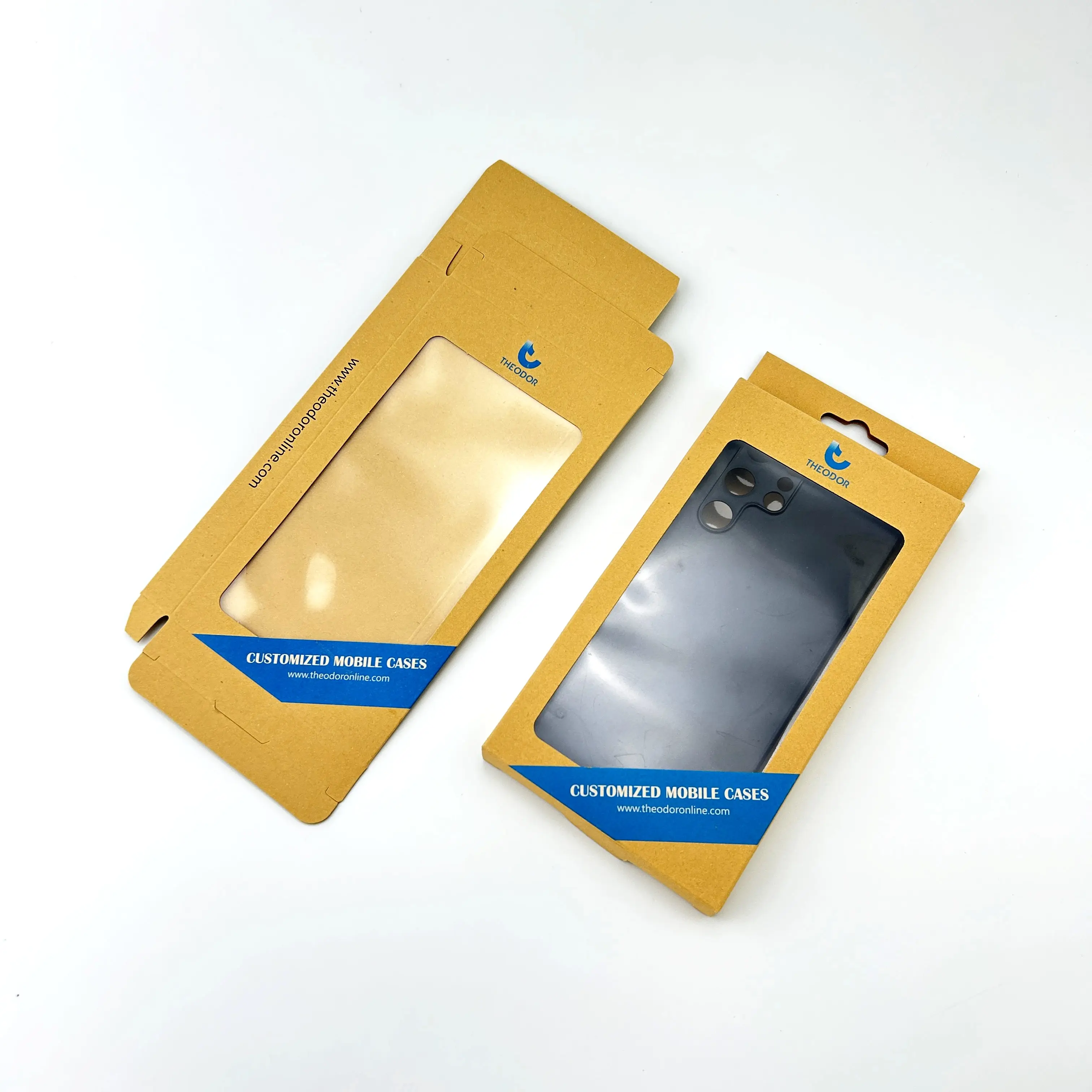 Custom logo folding kraft paper box packaging for mobile phone case
