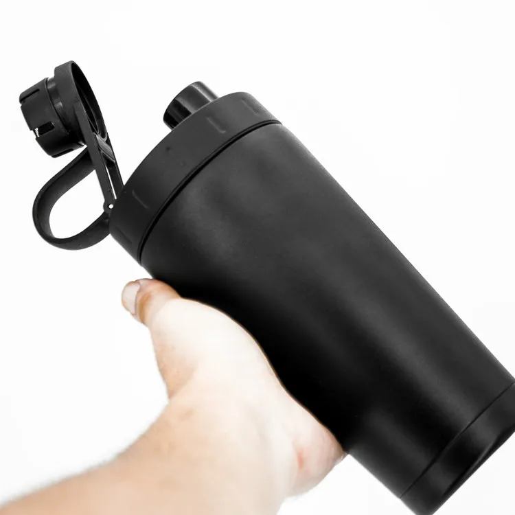 Double wall 304 stainless steel vacuum flask exercise fitness protein shaker bottles water jug