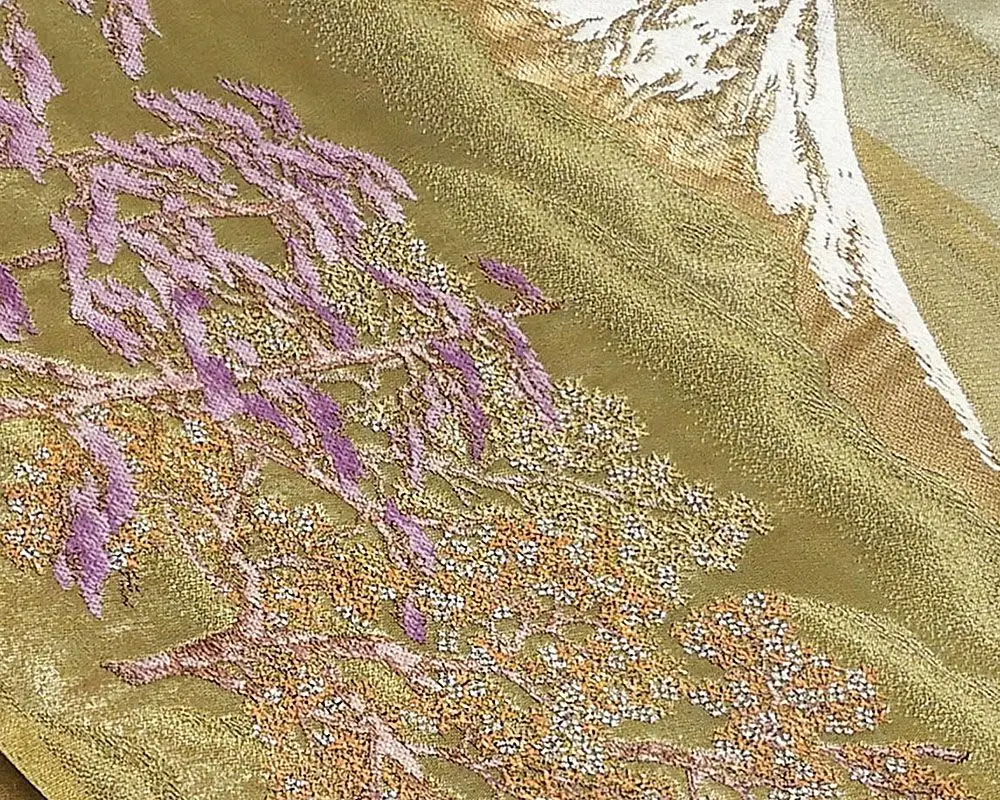 
Elegant pine and Fuji Mountain pattern Obi used women trendy clothes 