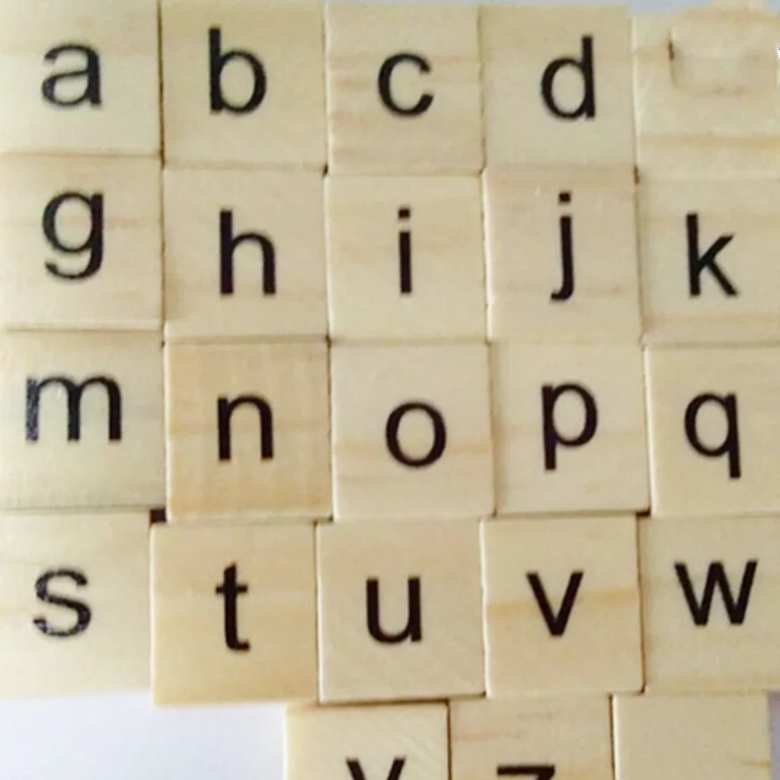 Деревянный алфавитный scrabbles плитки A-Z (все письма включают в себя) капитал Смешанные Буквы для