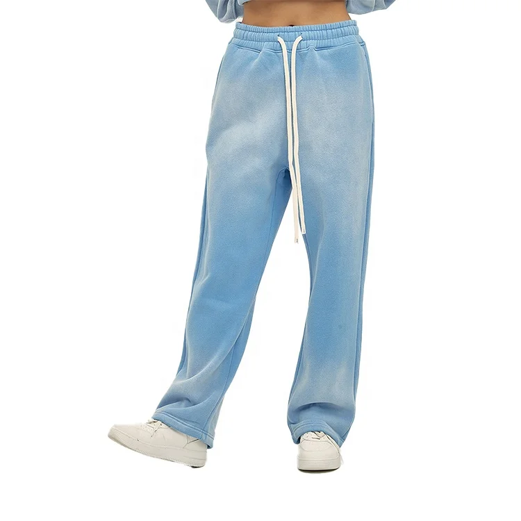 Winter New Spray dyed worn-out men pants washed and worn-out casual pants