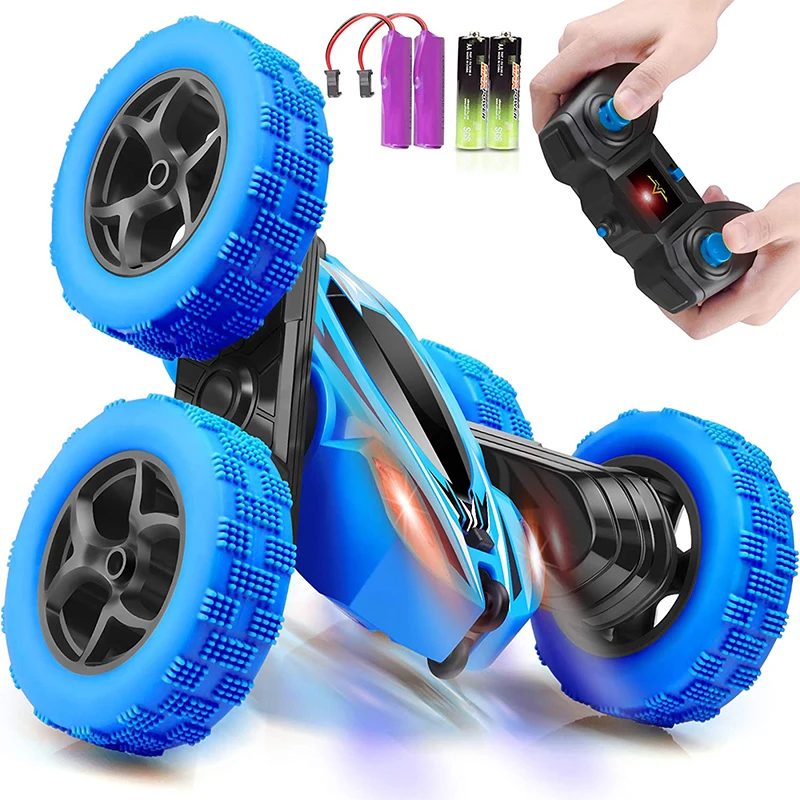 1 24 Remote Control 2.4GHz Fast Control Stunt RC Car 4WD Double Sided 360 Rotate Off Road Radio Control Cars With LED Light