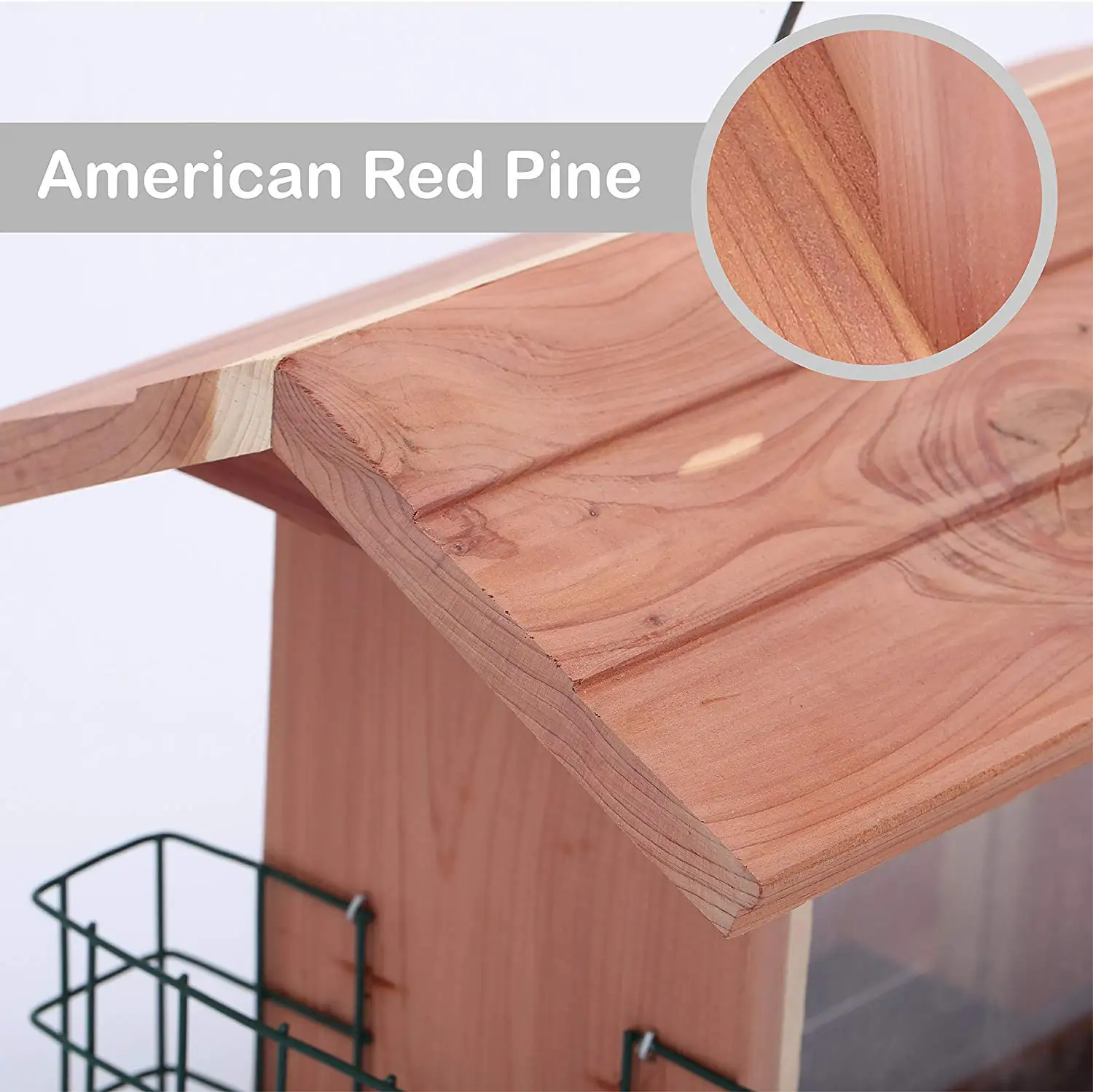 Garden Outdoor Decor Hanging Red Cedar Wooden Wild Pet House Window Bird