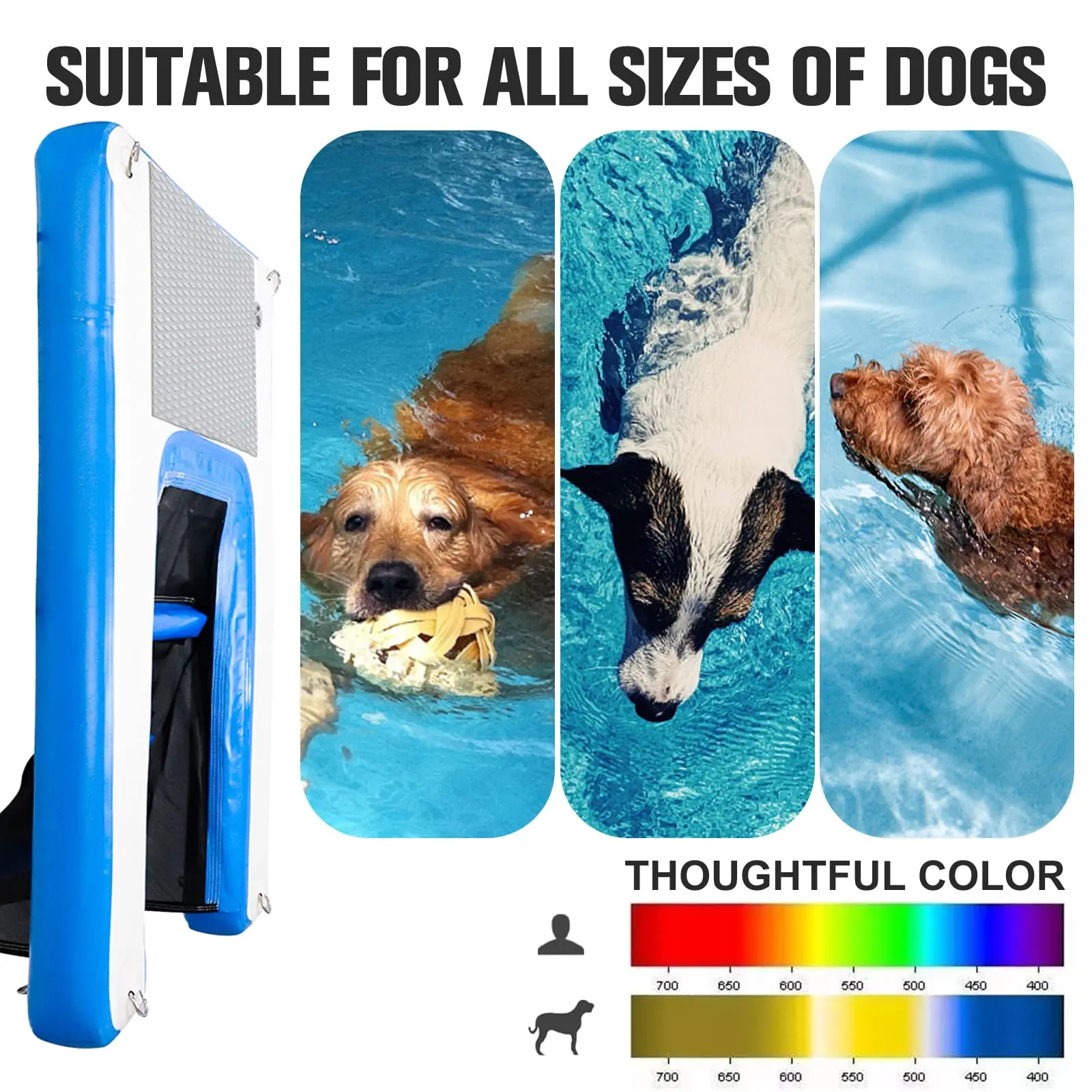 ,Dog Pool Boat Water Ladder with High, Large Dogs Up to 250LBS, Perfect for Pools, Lakes, and Beaches