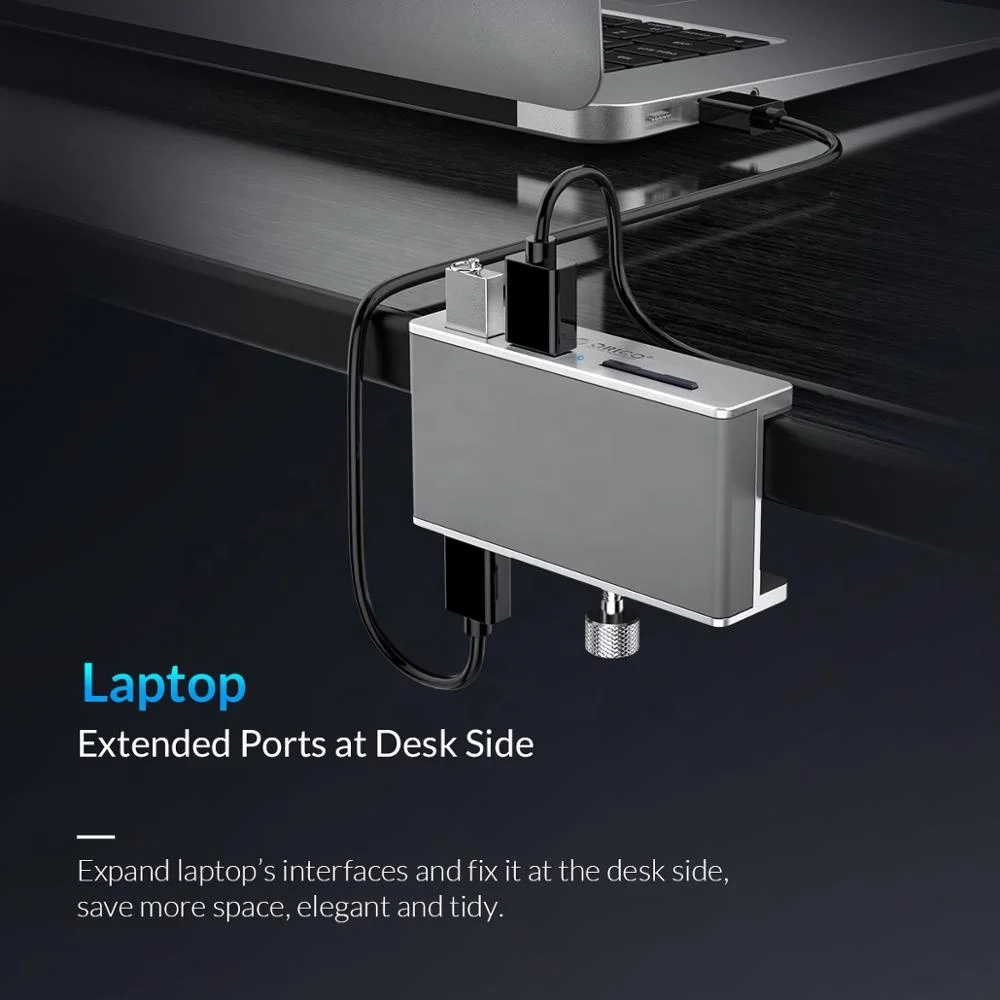 ORICO 5Gpbs Aluminum Alloy Clip-type 2 Port USB 3.0 HUB With SD Card Reader