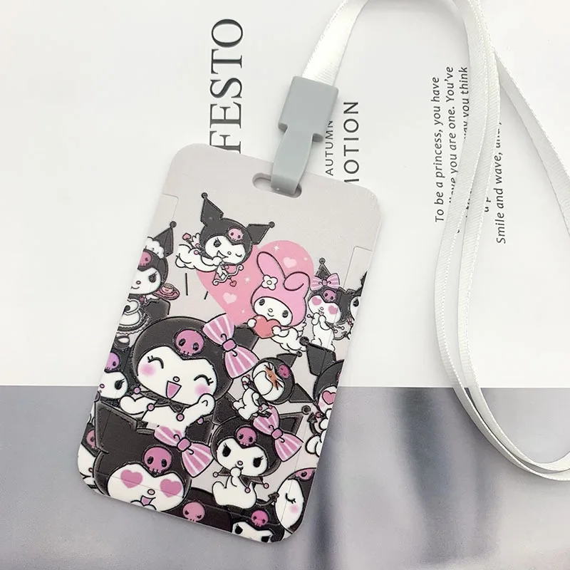 ins cartoon card sleeve students campus meal card protective sleeve cute doll key chain bus metro card bag ID holder