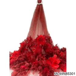 Beautifical tulle net party lace fabric 3d african lace for women french tulle with beads fabric ML44N853