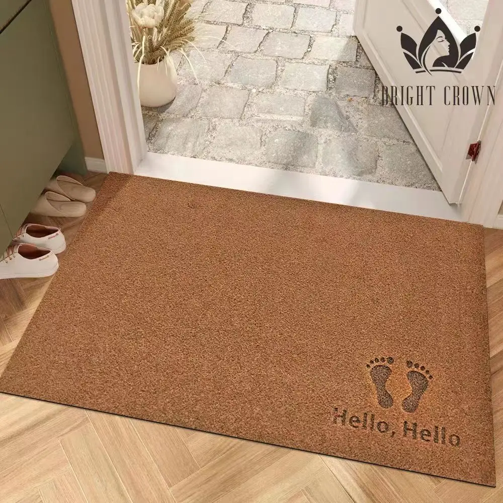 Customized Plain laser door mat cost-effective Home polyester floor mat TPR backing indoor and outdoor floor custom welcome mat