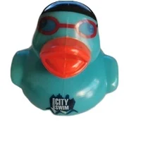 PVC free floating bath duck logo printed real rubber duck