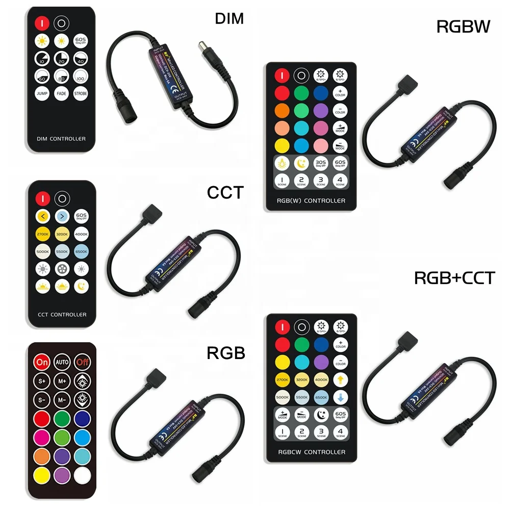 14/17/21/28 Key RF Remote Control Mini LED single color/double color/RGB/RGBW/RGBCCT Controller for LED Strip Light