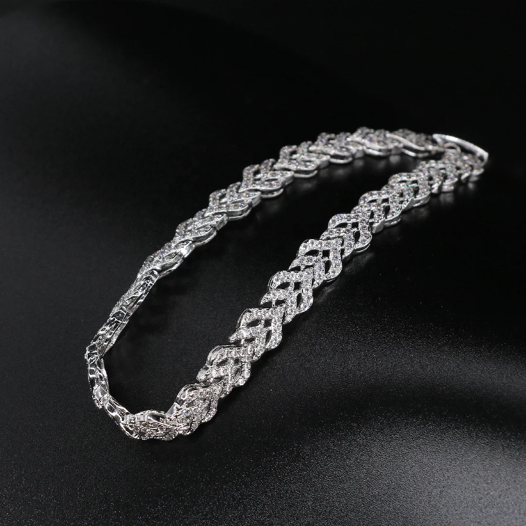 Bedazzled Arabic V Necklaces Fashion Bridal Wedding Accessory Copper Silver Plated Luxury Wedding Jewelry Set