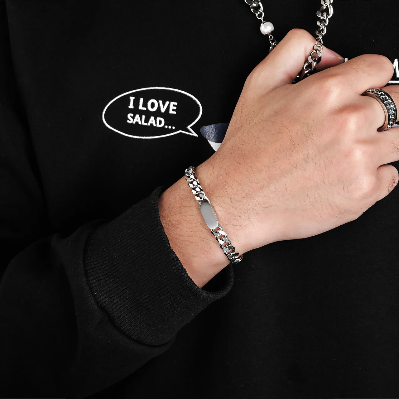 Wholesale Durable Mens Women Couple Accessories Stainless Steel Chain Bracelets cheap jewelry